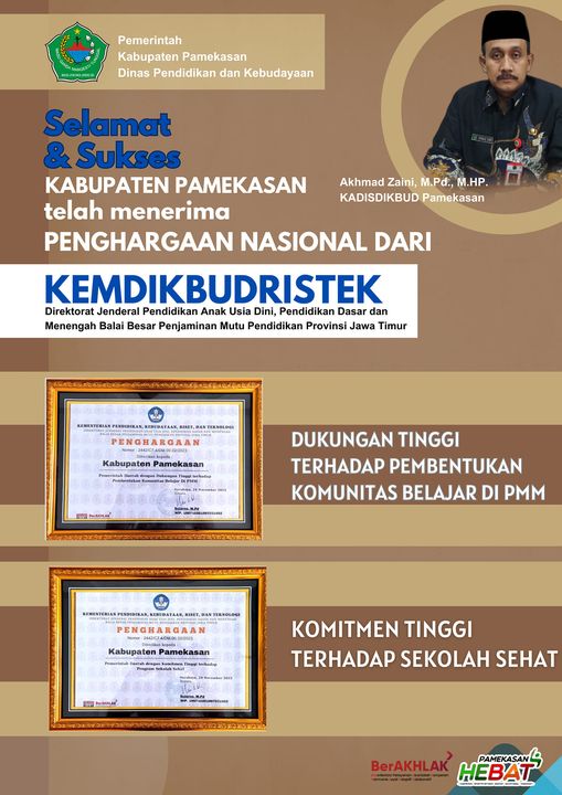 Pemerintah Kabupaten Pamekasan Terima 2 Penghargaan dari Kemdikbudristek 