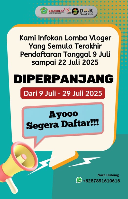 Lomba Vlogger diperpanjang!