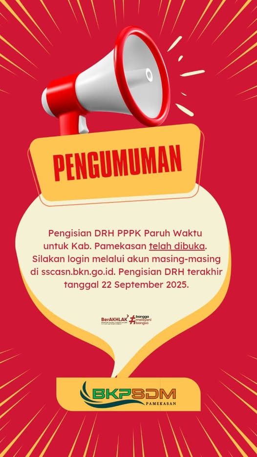 Pengisian DRH PPPK Paruh Waktu Resmi Dibuka!