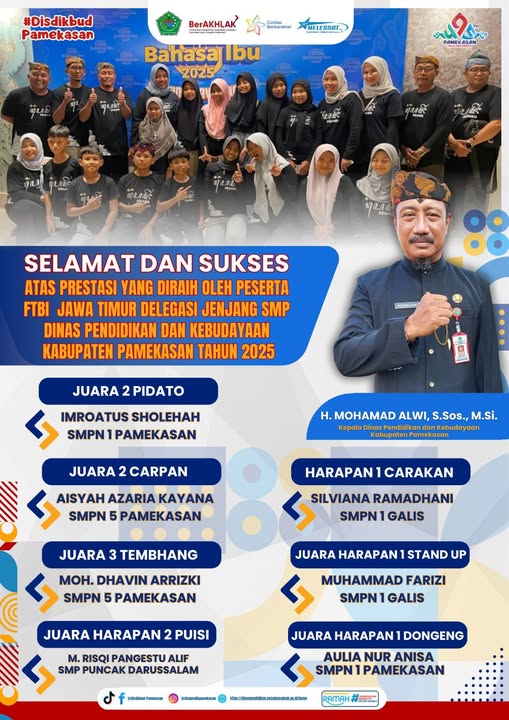 SELAMAT DAN SUKSES ATAS PRESTASI DI AJANG FTBI JAWA TIMUR