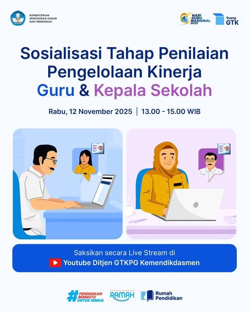 Sosialisasi Daring Tahap Penilaian Pengelolaan Kinerja Guru & Kepala Sekolah