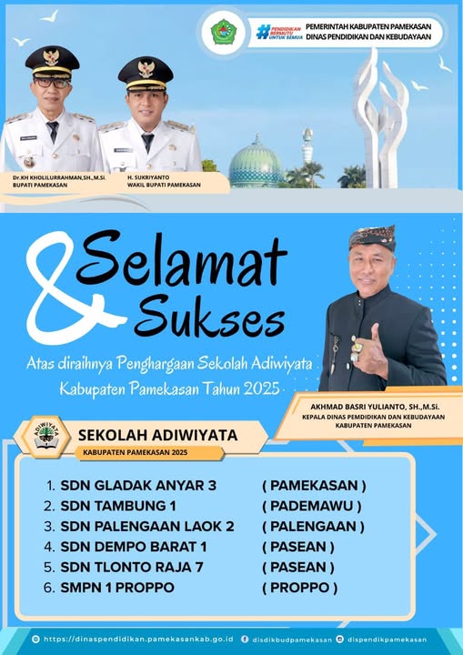 SELAMAT DAN SUKSES ATAS DIRAIHNYA PENGHARGAAN SEKOLAH ADIWIYATA KABUPATEN PAMEKASAN TAHUN 2025