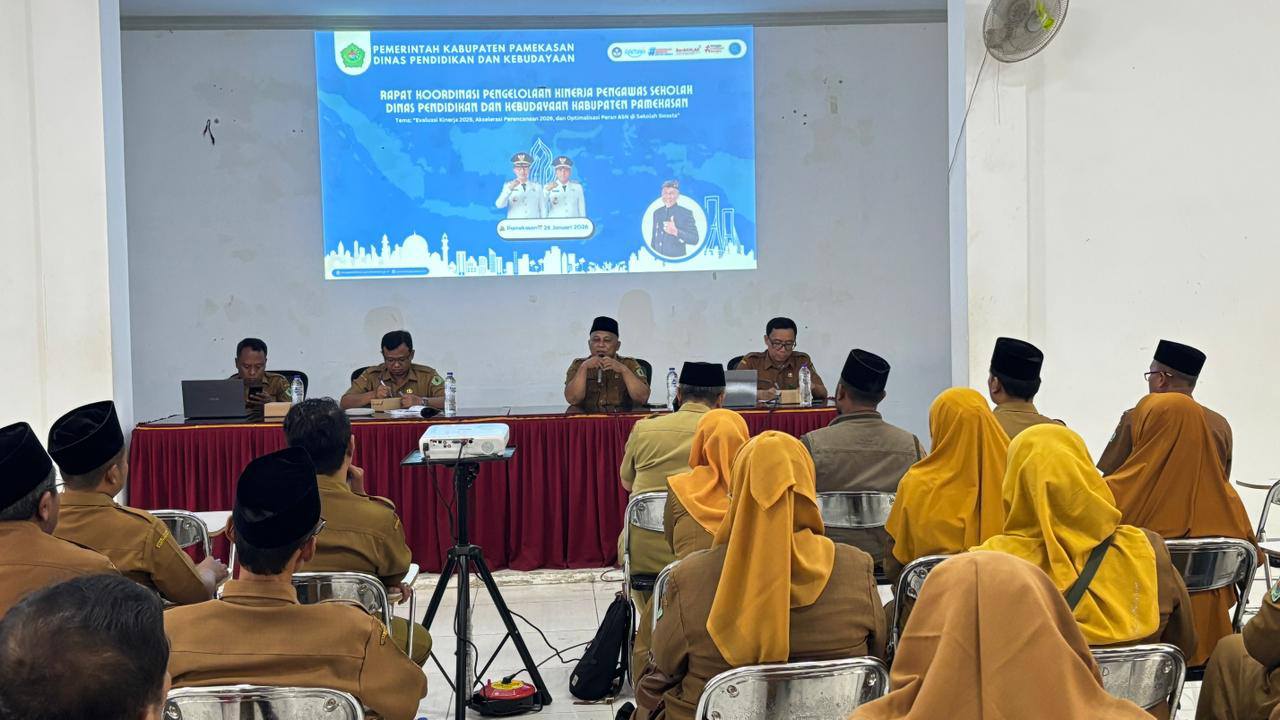 Optimalkan Mutu Pendidikan, Disdikbud Pamekasan Gelar Rakor Pengelolaan Kinerja Pengawas Sekolah
